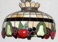 060291 LEADED GLASS HANGING LAMP H 11 DIA 19