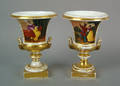 Pair of Paris porcelain campagna form urns ca 1820