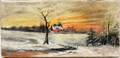 060262 OILC FARM HOUSE IN WINTER LANDSCAPE 6 X 12