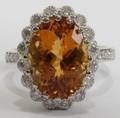 052283 6 CT NATURAL FRENCH CUT CITRINE  DIAMOND RING