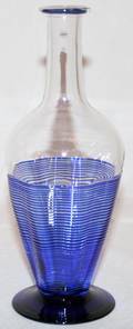 051366 LIBBEY GLASS BOTTLE WITH COBALT THREADING H 8