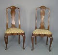 Pair of George II yewwood dining chairs ca 1740