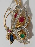 042290 DIAMOND SAPPHIRE RUBY EMERALD PENDANT