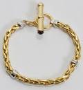 042289 14KT YELLOW  WHITE GOLD TOGGLE BRACELET L 7