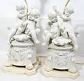 040298 NEOCLASSICAL STYLE BISQUE FIGURAL LAMPS C 1940