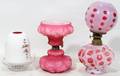 040296 VICTORIAN GLASS OIL LAMPS TWO  A FAIRY LAMP
