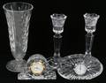 040289 WATERFORD CRYSTAL CLOCKS CANDLESTICKS  VASE