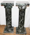 032284 WHITE VEINED BLACK MARBLE PEDESTALS 14 SQUARE