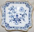 031268 MEISSEN BLUE ONION PORCELAIN SQUARE BOWL W 9