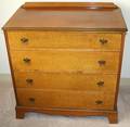 030249 BLONDE MAPLE FOUR DRAWER CHEST C1930 H 37