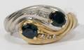 021296 14KT GOLD SAPPHIRE  DIAMOND RING