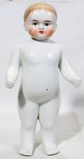 020291 GLAZED PORCELAIN FROZEN CHARLIE DOLL H 11