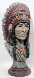020290 MEXICO APACHE INDIAN POTTERY SIGNED CHIEF H24