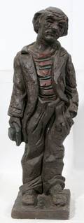 020289 EMMET KELLEY POTTERY BLACK CLOWN SIGNED