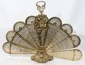 012278 BRASS FAN FORM FIREPLACE SCREEN H 28 W 35