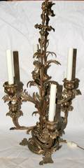 012263 FRENCH BRONZE SIXLIGHT CANDELABRUM LATE 19TH C