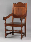 Southeastern Pennsylvania William  Mary wainscot armchair ca 1725