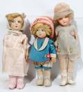 011347 LENCI STYLE CLOTH DOLLS 3 C 1930 L 1215