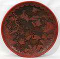 011337 CHINESE CARVED WOOD TRAY H 1 12 DIA 13 34