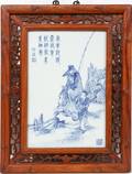011332 CHINESE PORCELAIN PAINTED PLAQUE H 14 12
