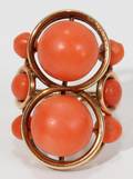 011318 14KT GOLD  CORAL RING C 1910