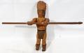 010275 AMERICAN INDIAN WOOD DOLL TOY HOLDING SPEAR