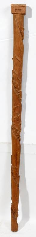 010273 NOAHS ARC CARVED WOOD CANE H 32