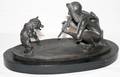 122314 AFTER CM RUSSELL BRONZE SCULPTURE H 4 L 4