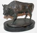 122312 AFTER I BONHEUR BRONZE BUFFALO H 5 34 L 8
