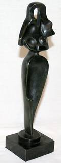122297 ARCHIPENKO STYLE BRONZE ABSTRACT FIGURE