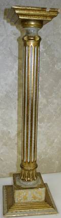 052302 VENETIAN STYLE GILT  WHITE PEDESTAL H 35