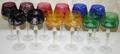 051392 BOHEMIAN CRYSTAL MULTICOLORED WINE GOBLETS 12
