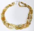 050320 GREENYELLOW BEAD DOUBLE STRAND NECKLACE L 22