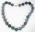 050318 BLUE GREEN BEAD NECKLACE L 21