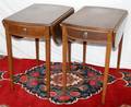 050287 HEPPLEWHITE DROP LEAF MAHOGANY END TABLES 2 PCS