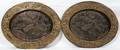 042345 GERMAN GILT METAL REPOUSSE OVAL WALL PLAQUES