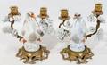 042342 BRONZE MOUNTED PORCELAIN SWAN FORM CANDELABRA