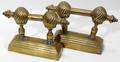 041354 ENGLISH BRASS CHENETS 19TH CENTURY PAIR H 7