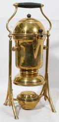 041351 BRASS COFFEE URN ON CRADLE WITH ALCOHOL BURNER