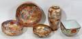 040323 JAPANESE SATSUMA EARTHENWARE BOWLS VASE 5 PCS