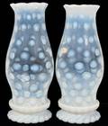 040316 COIN DOT GLASS HURRICANES ON STANDS PAIR