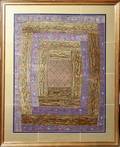 032324 SILK GOLD THREAD PERSIAN FLORAL  LEAF PICTURE