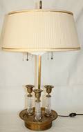 032292 FRENCH STYLE CRYSTAL  BRONZE BOUILLOTE LAMP