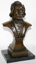 031323 BRONZE BUST OF CHOPIN H 14
