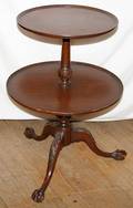 030301 TIER TABLE CARVED CHIPPENDALE TABLE C1920 H 31