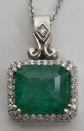 022263 548 CT EMERALD  33 CT DIAMOND PENDANT