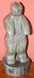 021340 ALASKAN SOAPSTONE CARVING OF A POLAR BEAR H 12