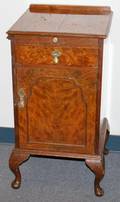 012286 BURL WALNUT CABINET C 1920 H 28 W 16 D 15