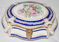 011392 FRENCH TRANSFER  PAINTED PORCELAIN DRESSER BOX