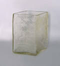 Etched glass vase